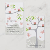 Whimsical Sweet Pink Cupcakes on Tree Butterfly Visitekaartje (Voorkant / Achterkant)