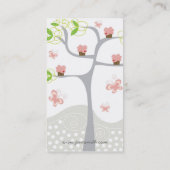 Whimsical Sweet Pink Cupcakes on Tree Butterfly Visitekaartje (Achterkant)