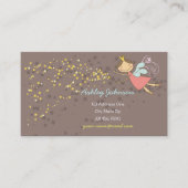 Whimsical Sweet Pink Fairy Princess & Magic Stars Visitekaartje (Voorkant)