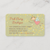 Whimsical Sweet Pink Fairy Princess & Magic Stars Visitekaartje (Voorkant)