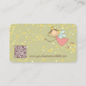 Whimsical Sweet Pink Fairy Princess & Magic Stars Visitekaartje (Achterkant)