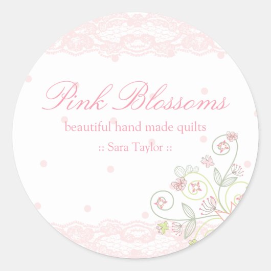 Whimsical Sweet Pink Floral Blossom Stickers (Voorkant)