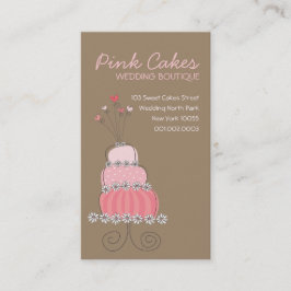 Whimsical Sweet Pink Weddenschap Birthday Fun Cake Visitekaartje
