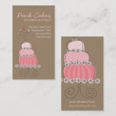 Whimsical Sweet Pink Weddenschap Birthday Fun Cake Visitekaartje (Voorkant / Achterkant)