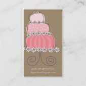 Whimsical Sweet Pink Weddenschap Birthday Fun Cake Visitekaartje (Achterkant)