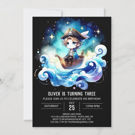 Whimsical Sweet Pirate Verjaardag Kaart (Voorkant)