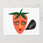 Whimsical Sweet Strawberry Briefkaart<br><div class="desc">Voeg uw eigen tekst aan de voor en de rug toe,  of verander de kleuren. Kijk eens naar mijn winkel voor meer!</div>