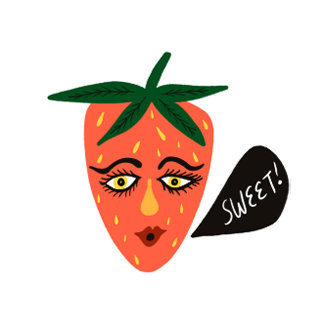 Whimsical Sweet Strawberry Briefkaart