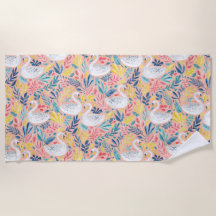 Whimsical Sweet Swans op Bord Roze