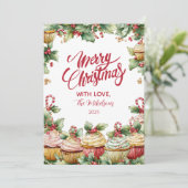 Whimsical Sweet Treats Kerstmis Feestdagenkaart (Staand voorkant)