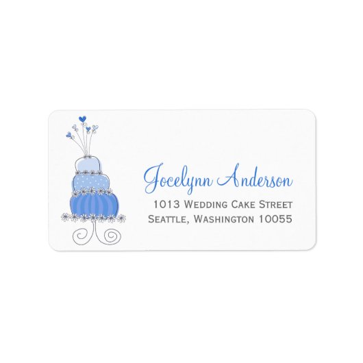 Whimsical Sweet Wedding Cake Custom Adresetiketten Etiket (Voorkant)