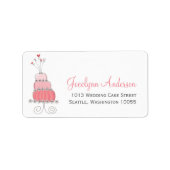 Whimsical Sweet Wedding Cake Custom Adresetiketten Etiket (Voorkant)