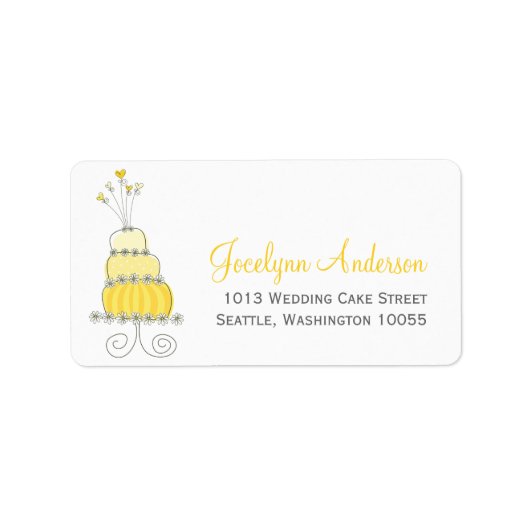 Whimsical Sweet Wedding Cake Custom Adresetiketten Etiket (Voorkant)