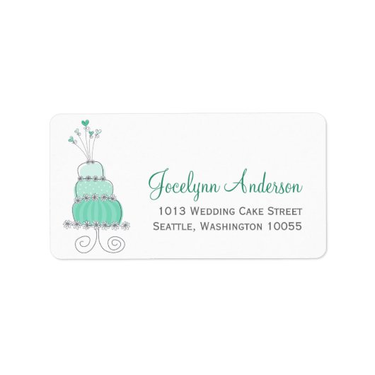 Whimsical Sweet Wedding Cake Custom Adresetiketten Etiket (Voorkant)