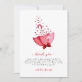 Whimsical Sweetheart Umbrella Bow Baby shower Bedankkaart (Voorkant)