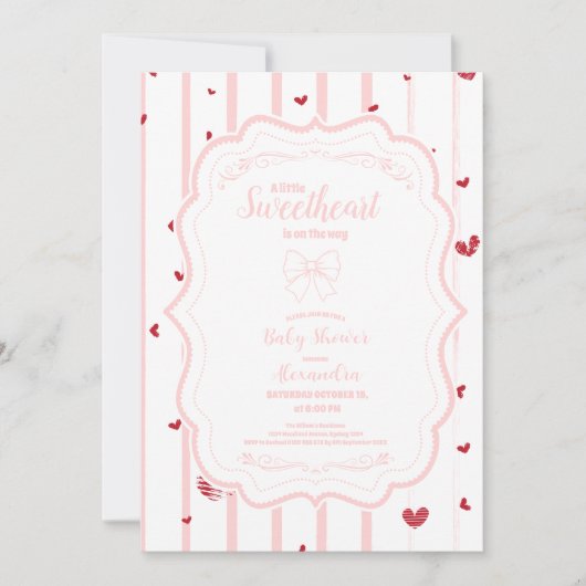 Whimsical Sweetheart Valentijnsdag Baby shower Kaart (Voorkant)
