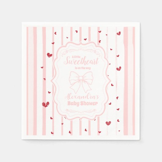 Whimsical Sweetheart Valentijnsdag Baby shower Servet (Voorkant)