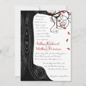Whimsical Swirl Black & Red Birds in een boom Kaart (Voorkant)