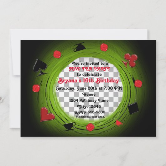 Whimsical Swirl MAD TEA ARTIJ Kaart (Achterkant)