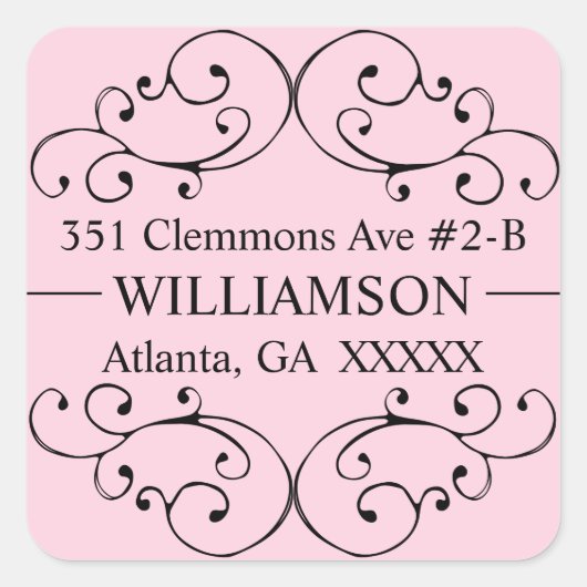 Whimsical Swirl Return Address Label - (Voorkant)