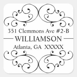 Whimsical Swirl Return Adres Label Seal -