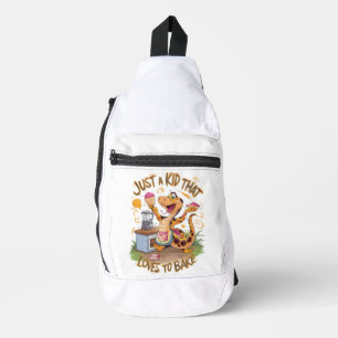 Whimsical T-shirt met taartslang Sling Bag