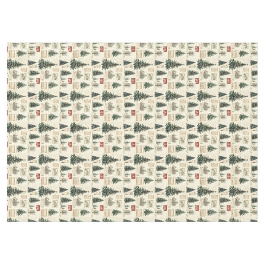 Whimsical tafelkleed in gedempte feestelijke tint (Voorkant (Horizontaal))