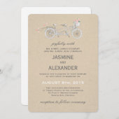 Whimsical Tandem Bicycle - Weddenschap Kaart (Voorkant / Achterkant)