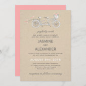 Whimsical Tandem Bicycle - Weddenschap Kaart (Voorkant / Achterkant)