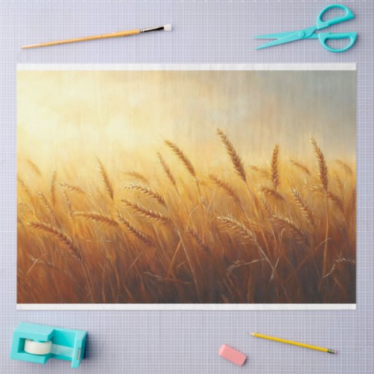 Whimsical Tarweveld Landschap Art Decoupage Tissuepapier (Craft)