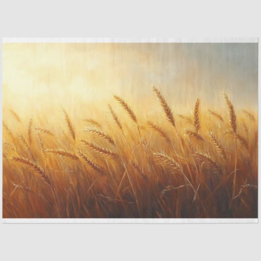 Whimsical Tarweveld Landschap Art Decoupage Tissuepapier (Voorkant)