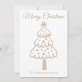 Whimsical Taupe Hand getrokken kerstboom Feestdagenkaart (Voorkant)