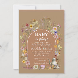 Whimsical Tea Garden Baby in Bloom Baby shower Kaart