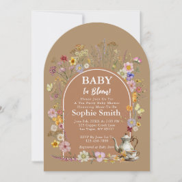 Whimsical Tea Garden Baby in Bloom Baby shower Kaart