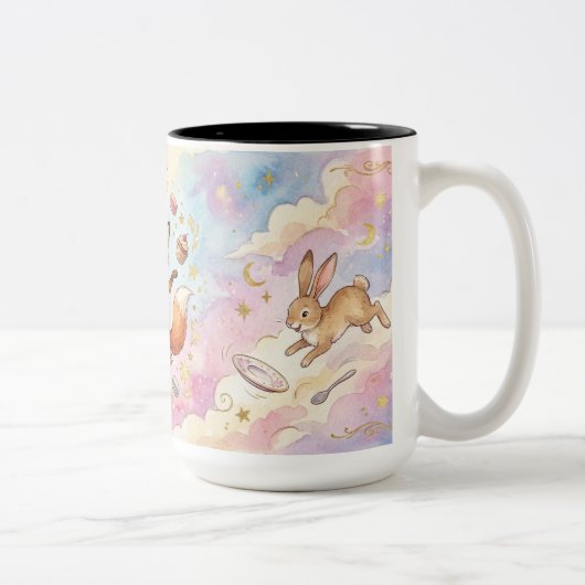 Whimsical Tea Party Animals  Tweekleurige Koffiemok (Rechts)
