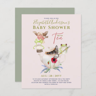 Whimsical TEA PARTY Baby shower Woodland Animals