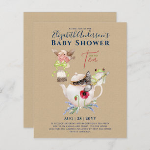 Whimsical TEA PARTY Baby shower Woodland Animals