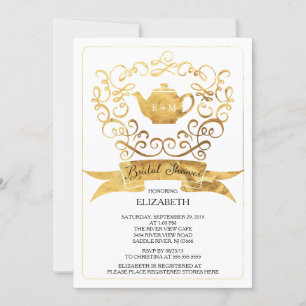 Whimsical Tea Party Bridal Shower Invitation Kaart