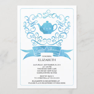 Whimsical Tea Party Bridal Shower Invitation Kaart