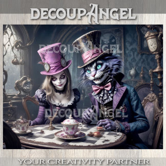 Whimsical Tea Party in Wonderland - Decoupage - Tissuepapier