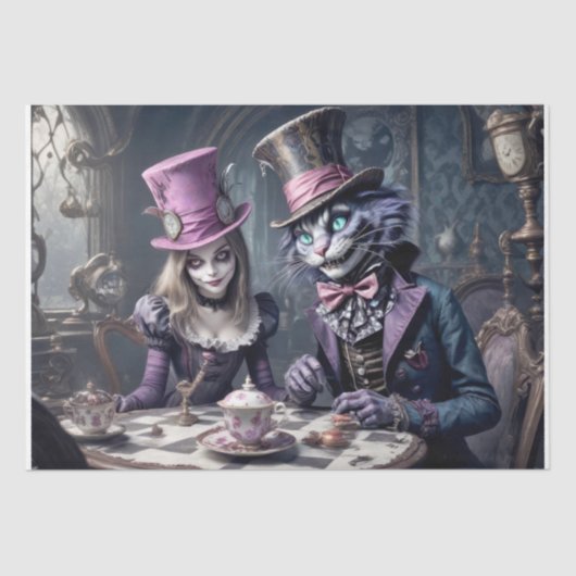 Whimsical Tea Party in Wonderland - Decoupage - Tissuepapier (Voorkant)