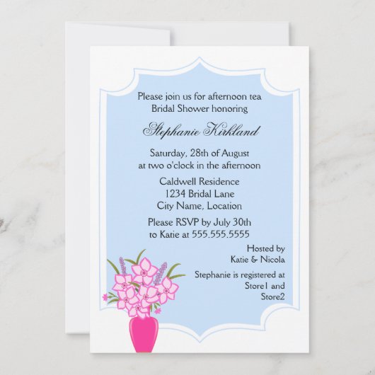 Whimsical Tea Party Kaart (Achterkant)