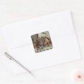Whimsical Tea Party MadHatter Vierkante Sticker (Envelop)