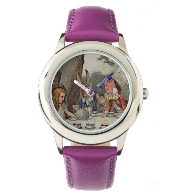 Whimsical Tea Party MadHatter Wonderland Horloge (Voorkant)