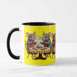 Whimsical Tea Party met muizenillustratie op Mok