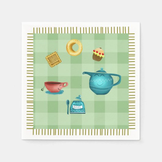 Whimsical Tea Time collectie Servet (Voorkant)