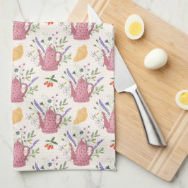 Whimsical Tea Time Doodle Kitchen Towel  Theedoek