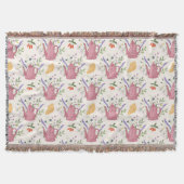 Whimsical Tea Time Doodle Throw Blanket Deken (Voorkant)