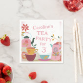 Whimsical Tea voor drie meisjes verjaardag Servet (Insitu)