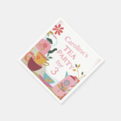 Whimsical Tea voor drie meisjes verjaardag Servet (Hoek)